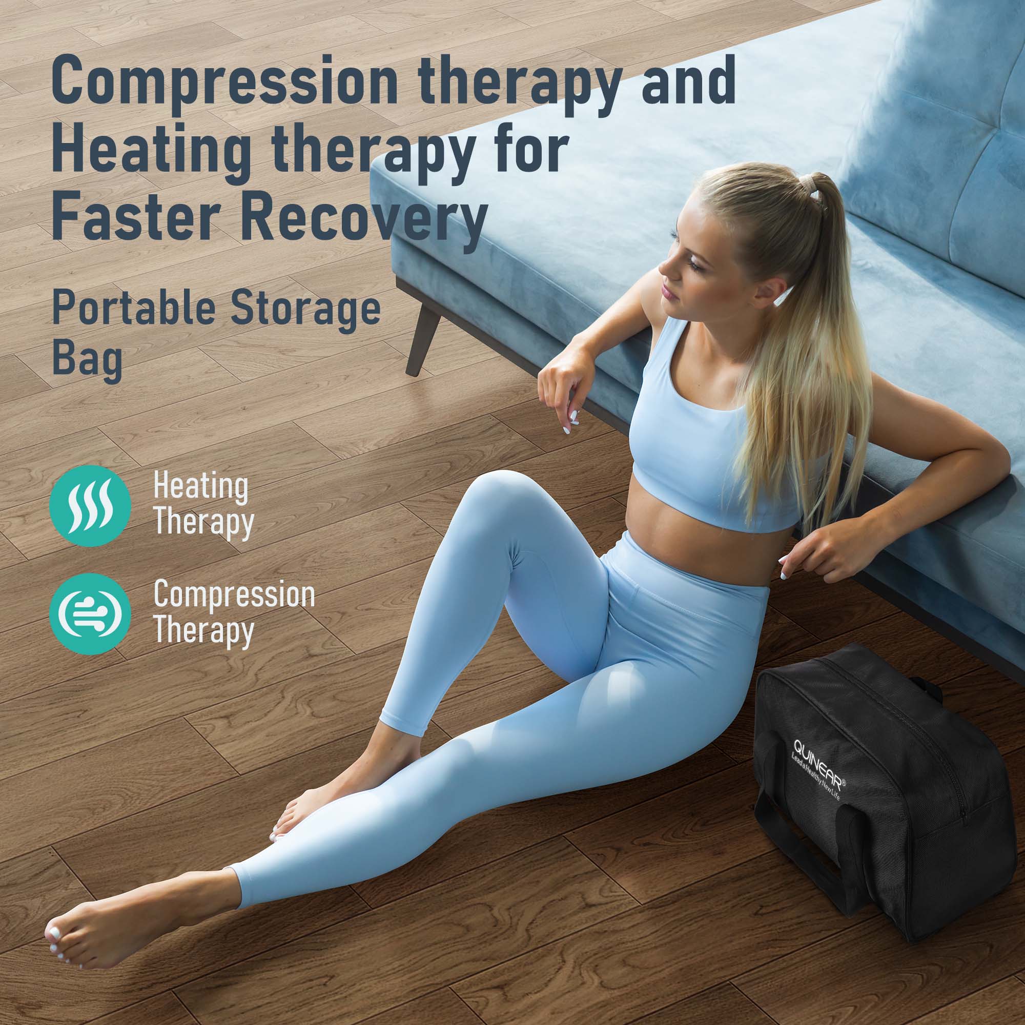 leg massager with heat and compression